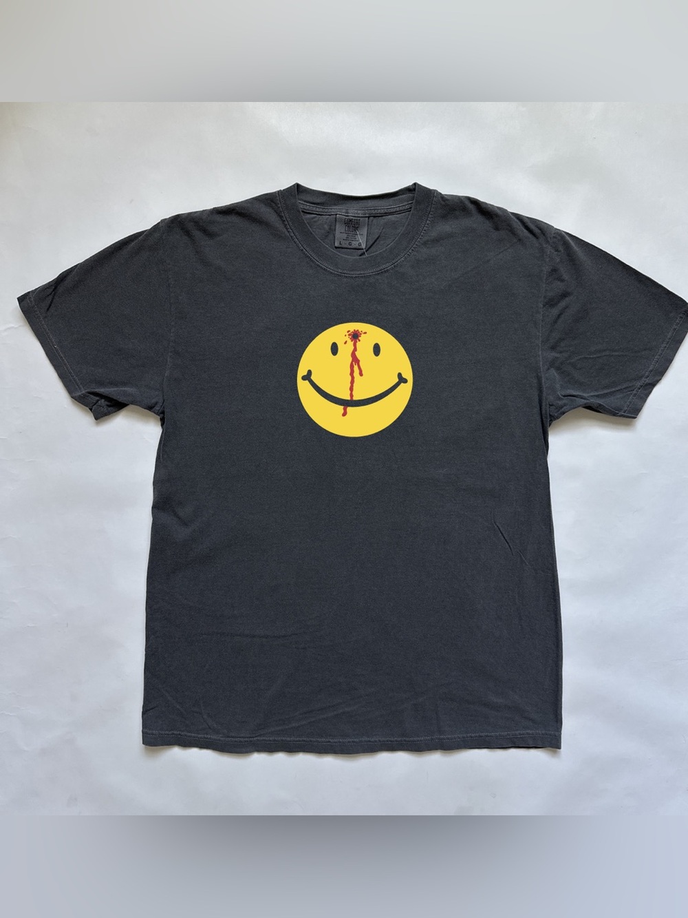 Vintage headshot smiley gunshot grunge happy face bullet hole gunshot tee